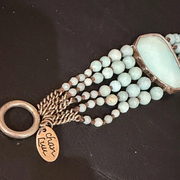 Chan Luu Silver and Light Blue Beaded Bracelet - Picture 5 of 11